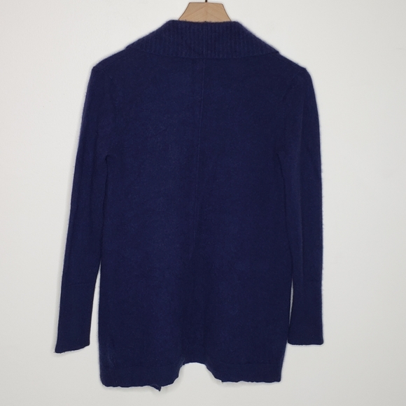 Lilly Pulitzer Sweater Open Cardigan Small Navy Blue Cashmere Norwood Pockets - Picture 5 of 16